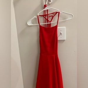Lulus Red Backless Lace Up Dress